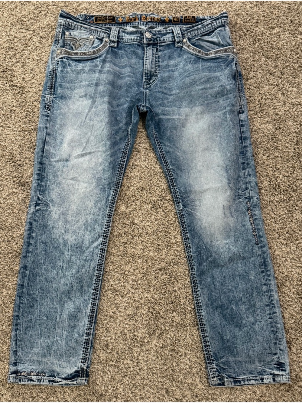 Men's Rock Revival washed jeans size 40